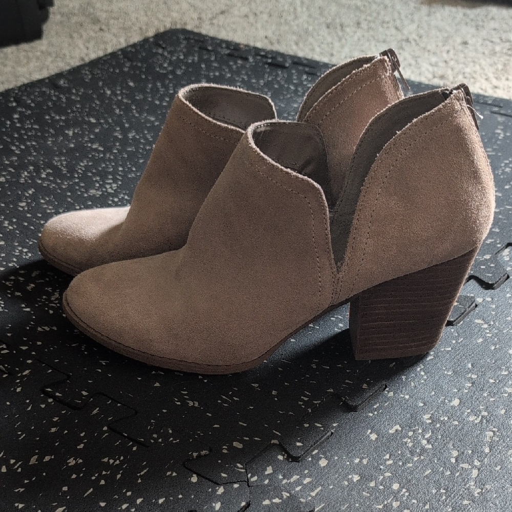 Fergie Women's Taupe Suede Ankle Booties